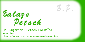 balazs petsch business card